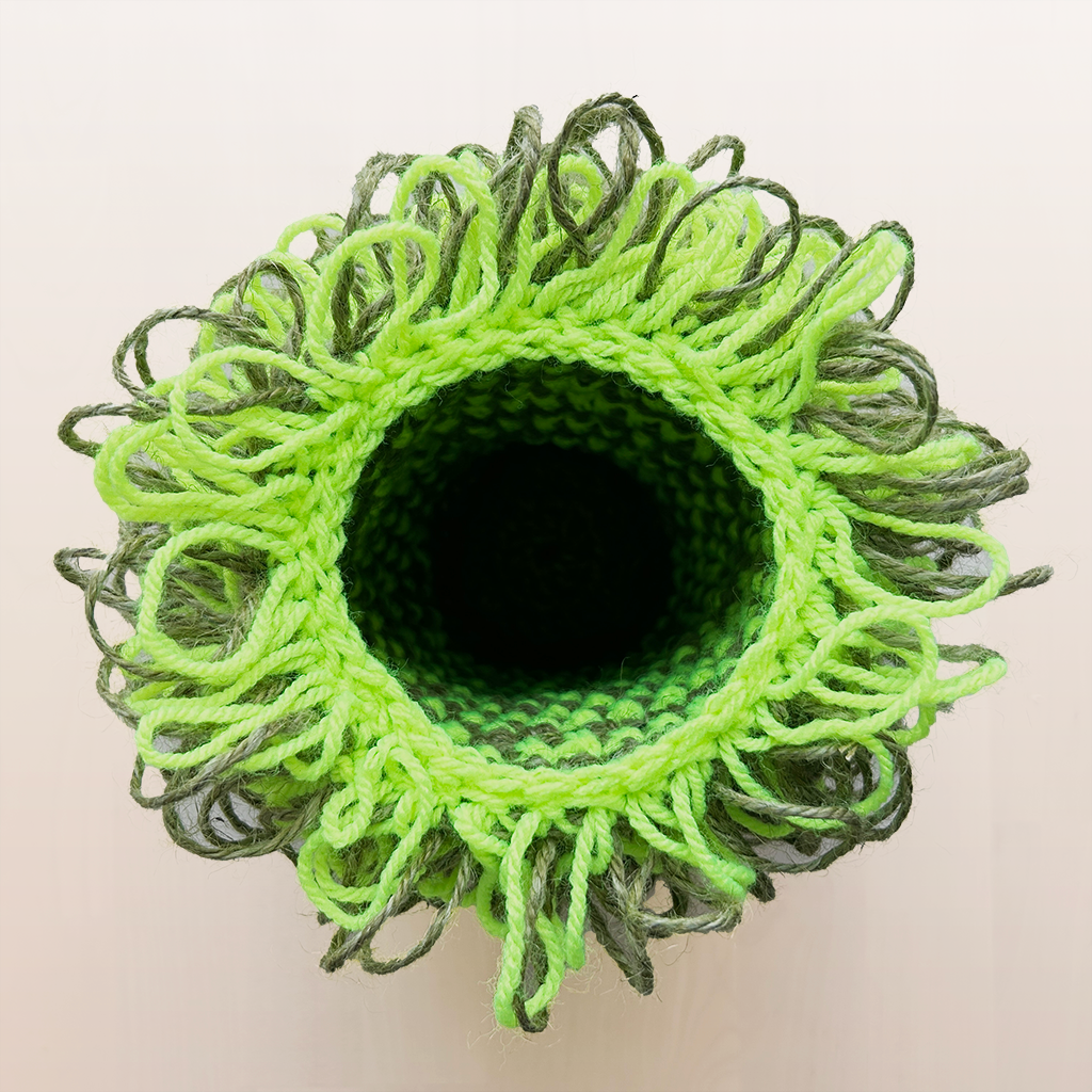 LV001 Shaggy Stripy Loopy Column Vessel
