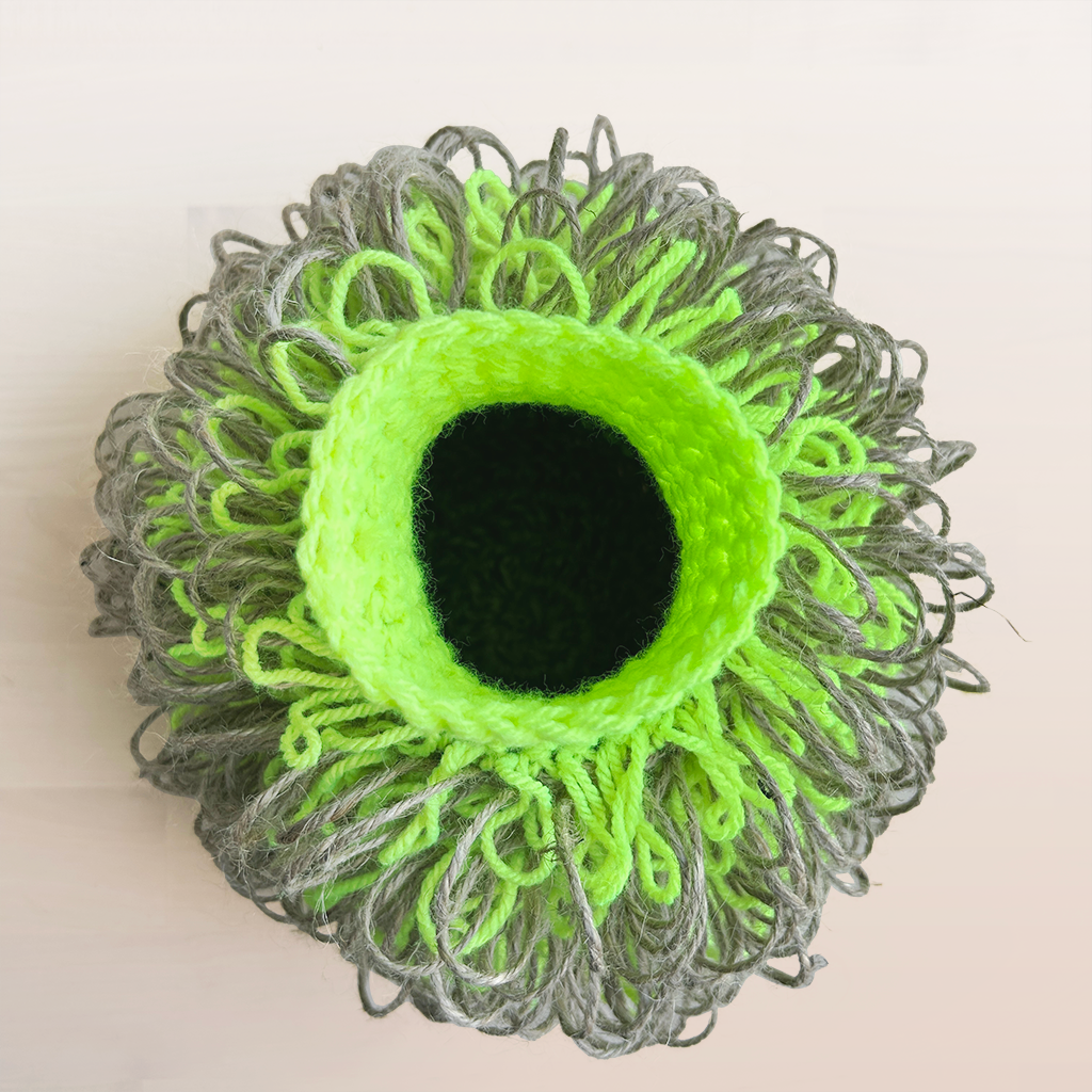 LV002 Shaggy Stripey Loopy Spherical Vessel
