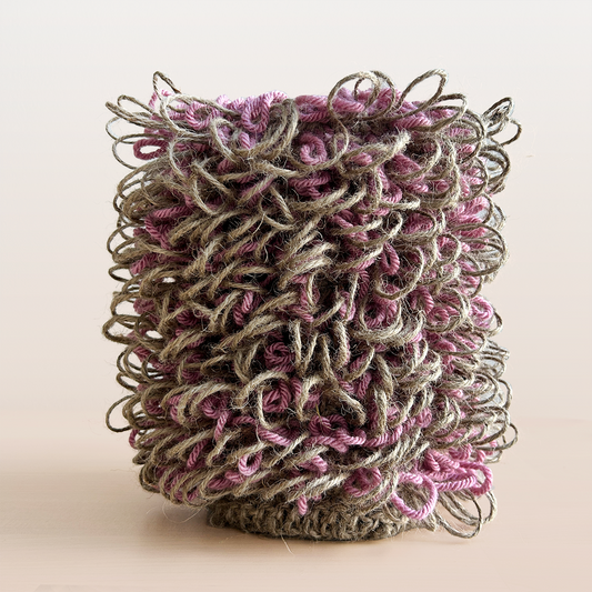 LV008 Shaggy Stripey Loopy Column Vessel