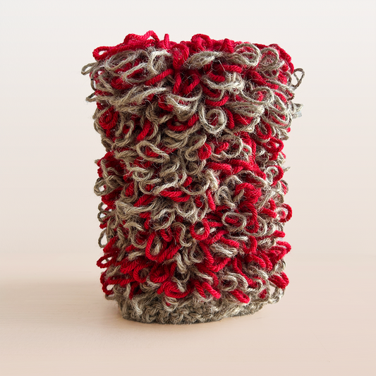 LV012 Shaggy Stripey Loopy Column Vessel